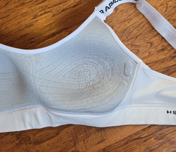 Under Armour Women's Classic White Sports Bra - Picture 3 of 5
